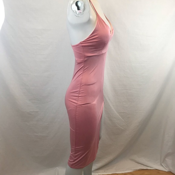 2/$40 Pink Side Slit Midi Dress - Picture 4 of 7